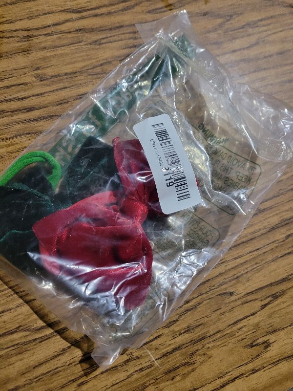 Photo 1 of 2 Pcs Christmas Velvet Ribbon Hair Bows, Tied Bows Handmade Soft Hairbands Bow Elastic Nylon Hair Accessories for Women Girls Baby Kids Teens Gift (Red, Green)