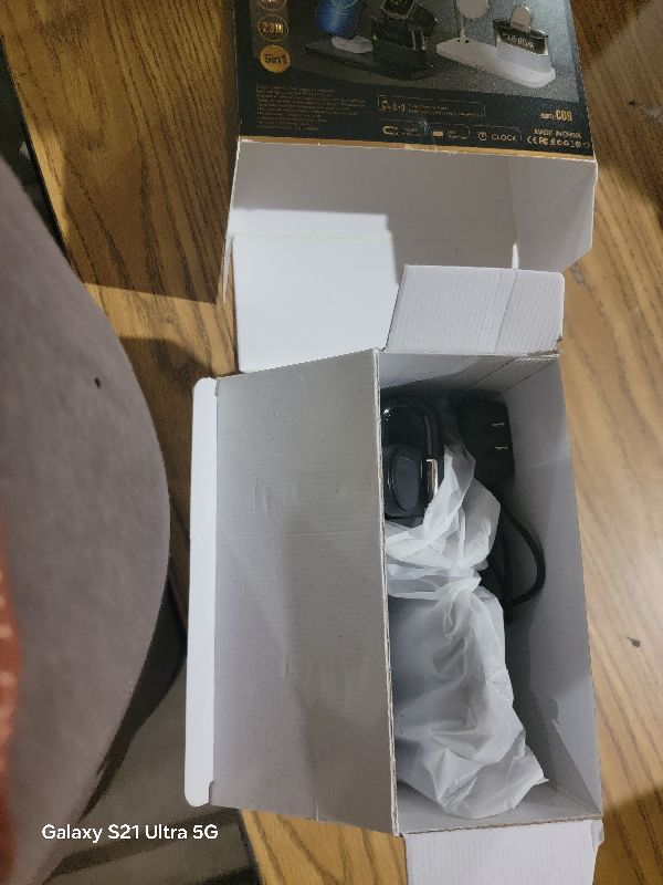 Photo 1 of 5 in 1 Wireless Charging Station for Apple,Mag-Safe Charger with Alarm Clock Night Light for Multiple Devices,Nightstand Charging Station for iPhone 17/16/15/14/13/12,Apple Watch Series,Air-Pods