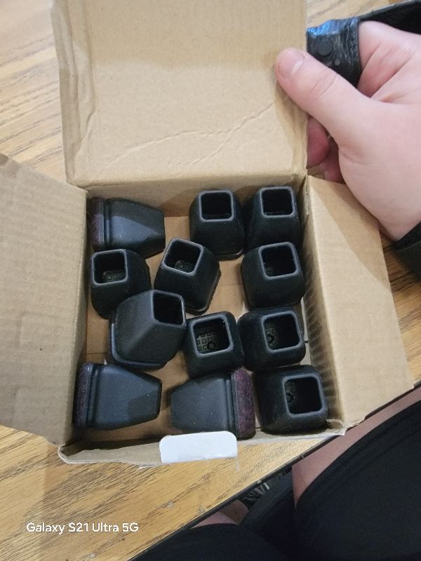 Photo 1 of 16PCS Extra Small Chair Leg Floor Protectors, Chair Leg Protector for Hardwood Floors, Square Felt Furniture Pads Bar Stool Floor Protectors Chair Leg Caps Covers(Black,Fit 0.55"-0.75")