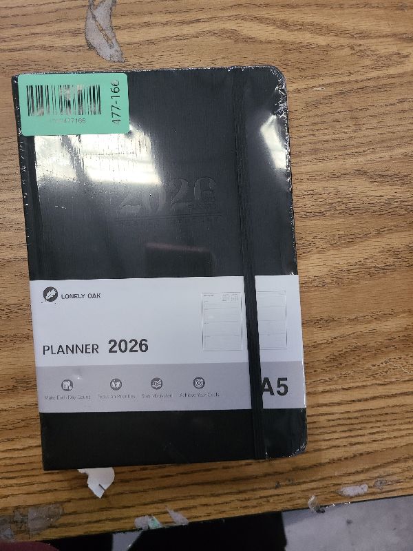 Photo 1 of 2026 Planner, Weekly and Monthly Planners, Faux Leather Daily Calendar 2026 Planner, 12 Month Agenda from Jan. to Dec., Hardcover Habit Tracker Journal 5.75" x 8.4"(Black)