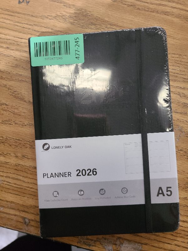 Photo 1 of 2026 Planner, Weekly and Monthly Planners, Faux Leather Daily Calendar 2026 Planner, 12 Month Agenda from Jan. to Dec., Hardcover Habit Tracker Journal 5.75" x 8.4"(Black)