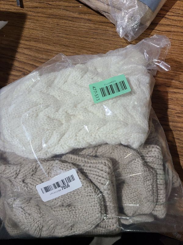 Photo 1 of 18 Inches Christmas Stockings Knit Xmas Stockings Large Fireplace Hanging Stockings for Family Christmas Decoration (Ivory,Khaki, 6)