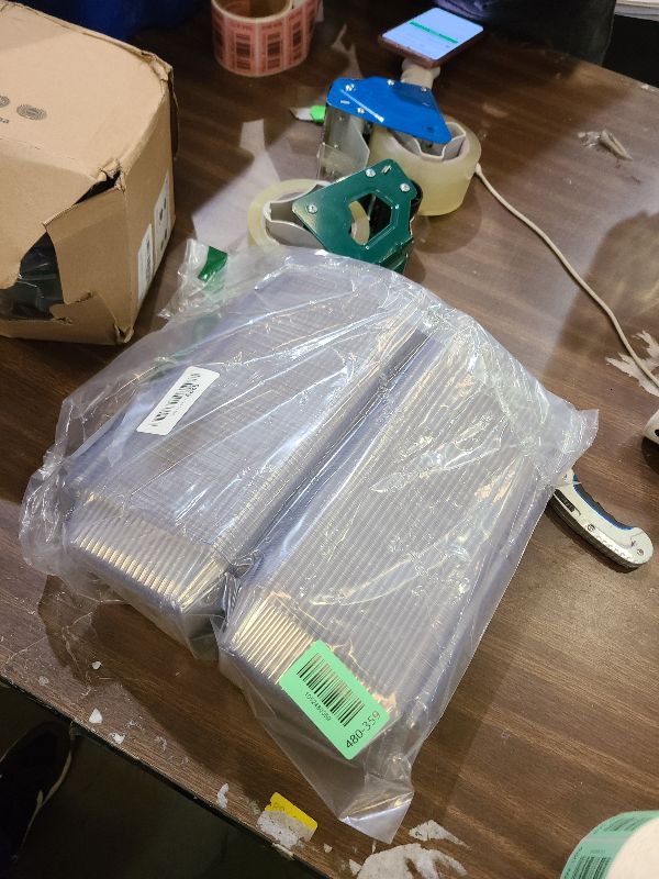 Photo 1 of 200 Pcs Individual Cake Slice Containers,Clear Pie Slice Containers Plastic Disposable,Cake Slice Boxes For 6”-8” Diameter Cake or Pie Slices, Desserts(4.4 Inches),envases para postres con tapas