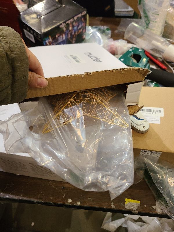 Photo 1 of 10 Inch Christmas Star Pentagram Tree Topper with Warm LED Lights for Xmas Tree Decorations (Gold)