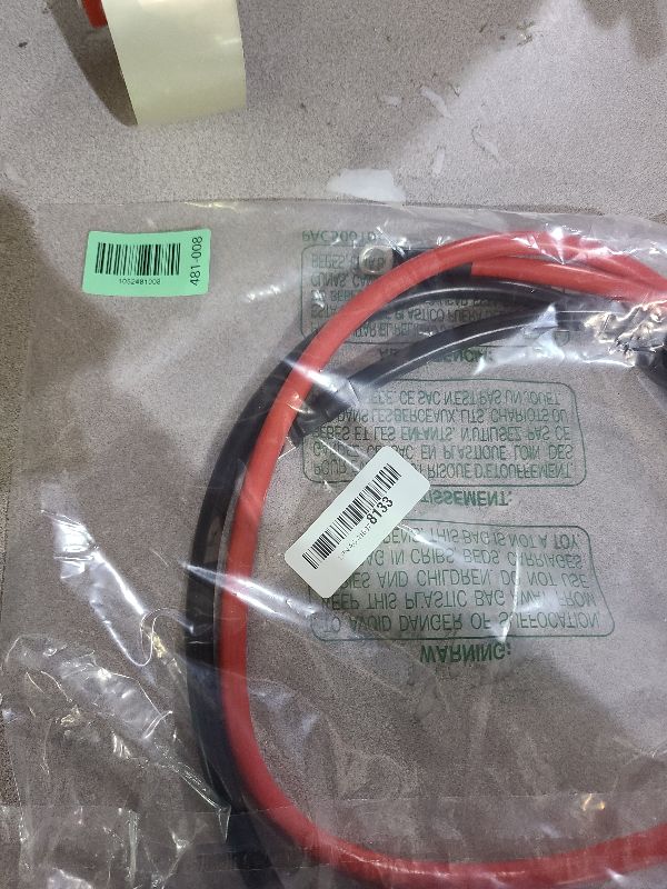 Photo 1 of 4 AWG Battery Cable 4FT 4 Gauge Pure Copper Battery Inverter Cables with 3/8 in Lugs Both Ends Power Inverter Wire Set for Automotive Solar Power Inverter Marine Boat RV Car Motorcycle (4 FT)