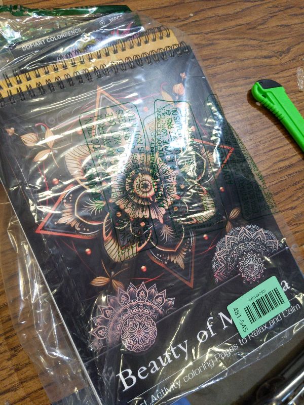 Photo 1 of 2Pcs Mandala Adult Coloring Books for Women Relaxation with 36 Color Pencils, Adult Coloring Book Spiral Bound, Thick Paper One Sided Design, Coloring Pencils for Adults with Mandala Coloring Books