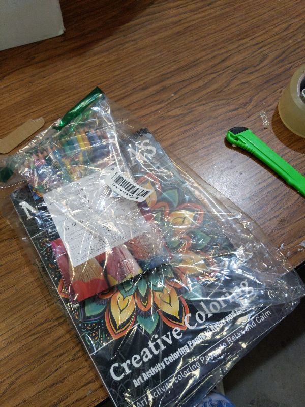 Photo 1 of 2Pcs Mandala Adult Coloring Books for Women Relaxation with 36 Color Pencils, Adult Coloring Book Spiral Bound, Thick Paper One Sided Design, Coloring Pencils for Adults with Mandala Coloring Books