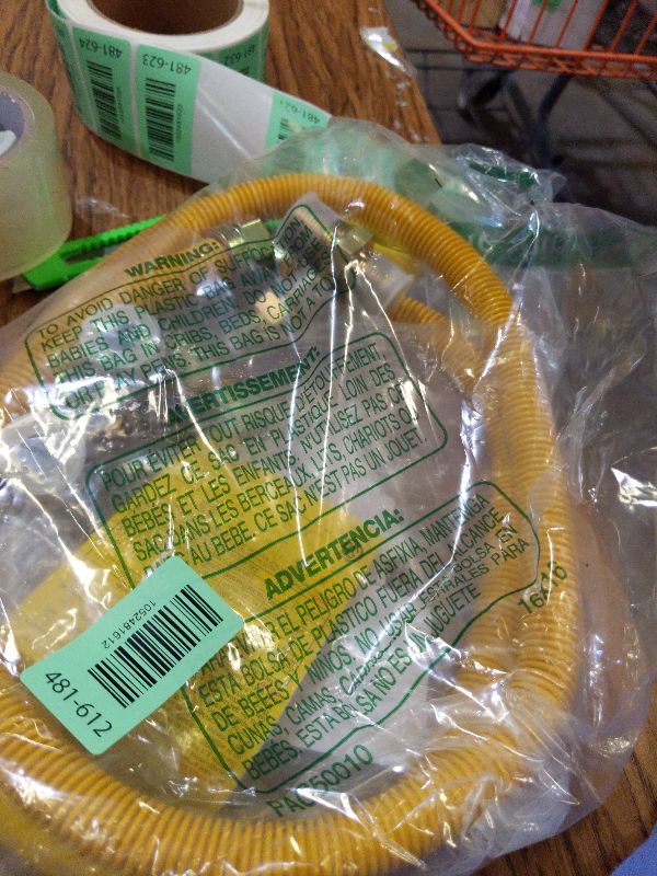 Photo 1 of 60" Flex Gas Line, Gas Dryer Connector Kit, Stove/Water Heater/Dryer Gas Line with Connectors 1/2" MIP 1/2"FIP 3/4"MIP, 5/8 in.OD(1/2 in. ID?Coated Corrugated Stainless Steel Tubing