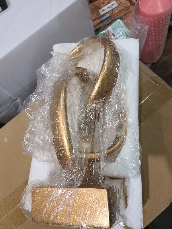 Photo 1 of aboxoo Gold Knot Decor Mobius Knot Statue, Abstract Statues, Coffee Table Decor for Living Room, Office, Modern Desk Decor