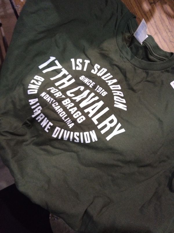 View 2 of 1st Squadron 17th Cavalry Fort Bragg Military Veteran T-Shirt size 2xl