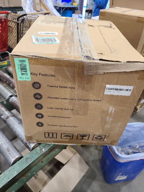 Photo 1 of 1600W Canister Vacuum Cleaner, Bagless Vacuum Cleaner with 45kPa Strong Suction, 4L Large Dust Cup, Variable Speed Control, 5 Tools, Lightweight Canister Vacuum for Home, Pet, Carpet, Hard Floor