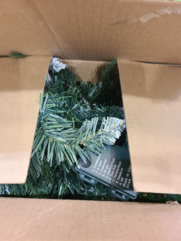 Photo 1 of 2 Pack Artificial Christmas Urn Filler,20" MUL-ti Color 50 LED Outdoor/Indoor Trees with 8 Modes & Auto Timer,Waterproof Battery Box & Stakes,Includes Pine Cones & Red Berries for Holiday Decor