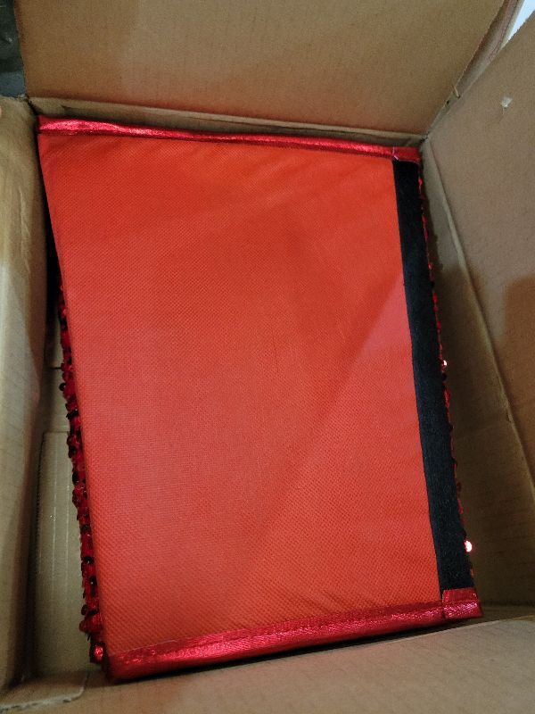 Photo 1 of 29 inch Decagonal Shape Christmas Tree Skirt - Sparkling Glitter Fabric, Foldable Design for Easy Setup & Storage for Christmas and Halloween Decoration Trees with a Height of Less Than 9 FT