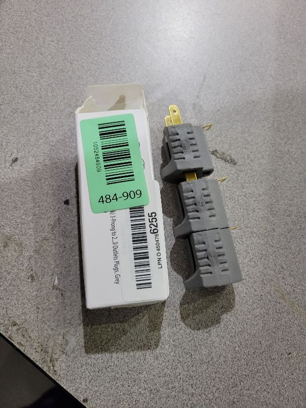 Photo 1 of (3 Pack) 3-Prong to 2-Prong Adapter Polarized Grounding Converter 3 Pin to 2 Pin Power for Wall Outlets Plugs, Gray