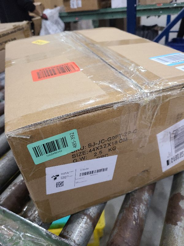 Photo 1 of 2 Pack Pre- Christmas Garland, 9FT Battery Operated Garland with 50 LED Lights, Christmas Lighted Garland for Stair Mantle Indoor Outdoor