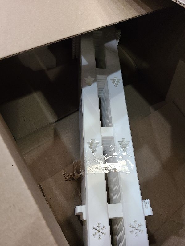 Photo 1 of 24" Extra Tall Fence for Christmas Tree,12PCS White Picket Fence Gate Barrier with Snowflakes&Tree Patterns Christmas Tree Gate for Pets(24" H x 5" W Each)