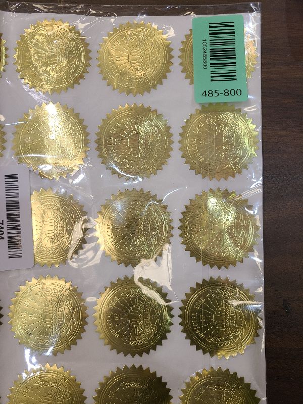 Photo 1 of 150 PCS Award Certificate Seals, Gold Foil Embossed Official Seal of Excellence, Metallic Embossing Stickers with Serrated Edge Self-Adhesive Wafer Stickers Seal Labels for Certificate (2” Each)