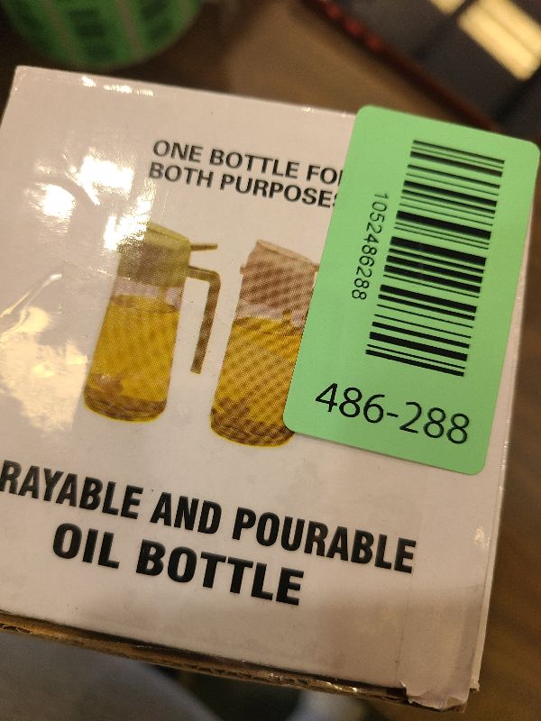 Photo 1 of 2 in 1 Glass Oil Sprayer & Dispenser,16oz/470ml Olive Cooking, Air Fryer, and Salad, for Kitchen Gadgets and Air Fryer Accessories, w/Stickers (White)