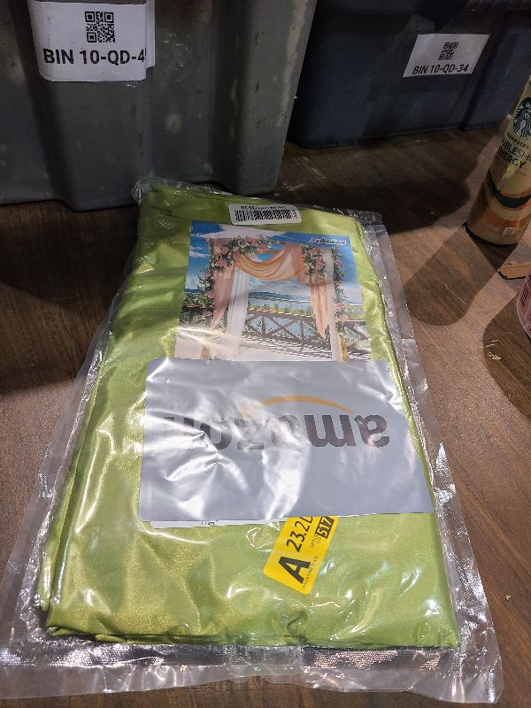 Photo 1 of 10 x 10 Feet Olive-Green Backdrop Curtain for Partie, Background Curtains for Photoshoot, Birthday, Wedding, Halloween, Thanksgiving, Christmas, New Year Party Decorations 5Ft x 10Ft, 2 Panels