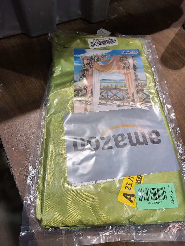 Photo 1 of 10 x 10 Feet Olive-Green Backdrop Curtain for Partie, Background Curtains for Photoshoot, Birthday, Wedding, Halloween, Thanksgiving, Christmas, New Year Party Decorations 5Ft x 10Ft, 2 Panels