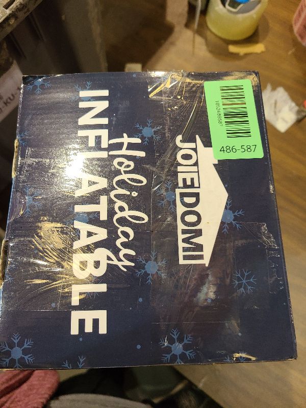 Photo 1 of Joiedomi Christmas Inflatable Merry Christmas Sign with Santa, Reindeer & Gingerman, Christmas Inflatable Decoration with Build-in LEDs for Xmas Party Outdoor Yard Garden Lawn Winter Decor