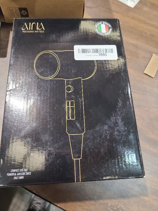 Photo 1 of AINA Hair Dryer with Diffuser, Blow Dryer for Women | Advanced Ionic Technology, Ceramic Coating | Cold Shot Features Turbo Heat for Fast Drying and Shine 110V/ALCI (Vader Black)