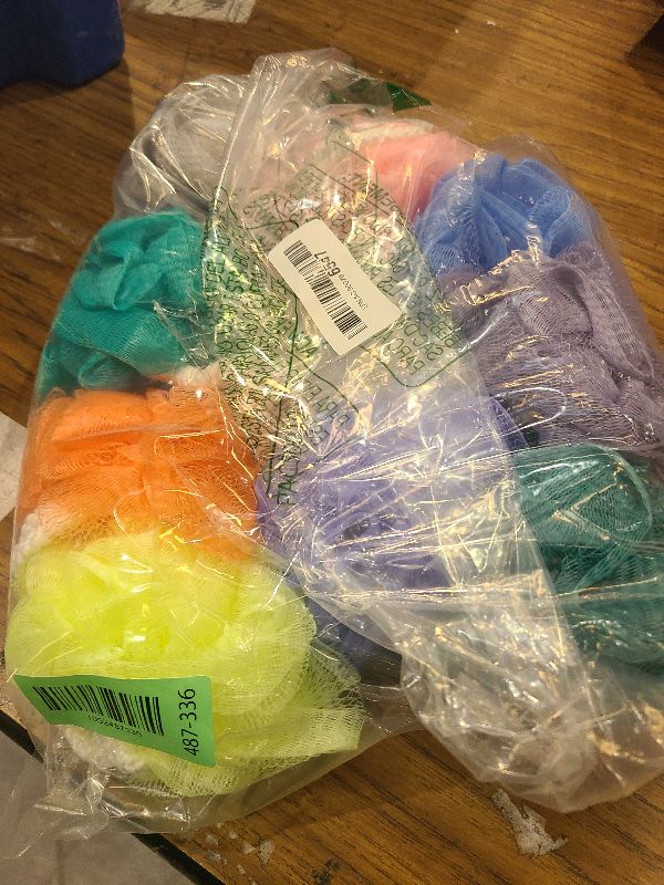 Photo 1 of 10 Pack of Bath Loofah Shower,Small Size Sponge Pouf Body Scrubber Exfoliator Scrubber Ball,Mesh Bath and Shower Sponge for Kids Women Men Body Wash Bathroom