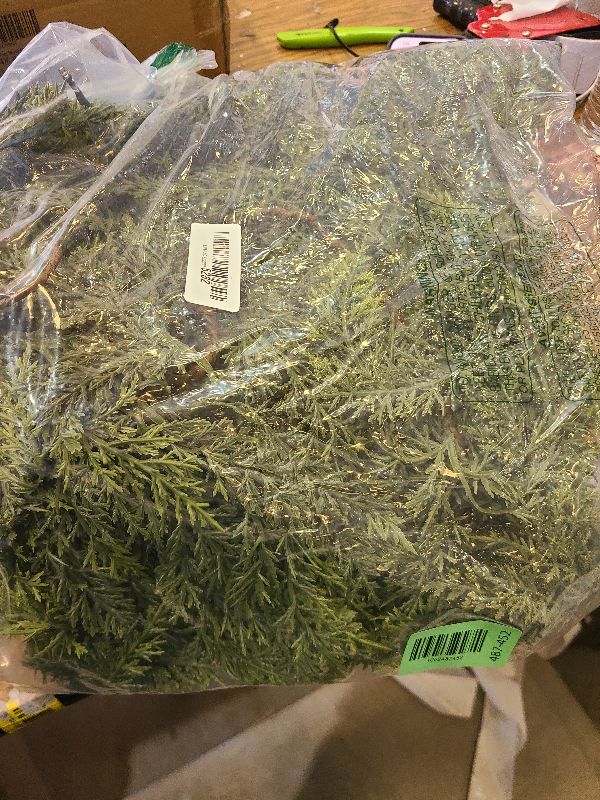 Photo 1 of 2PCS 9FT Christmas Cedar Garland with 100 Led Lights, Full 240 Pine Branches, Realistic Garland Artificial Greenery for Fireplace,Wall Indoor Outdoor Decorations