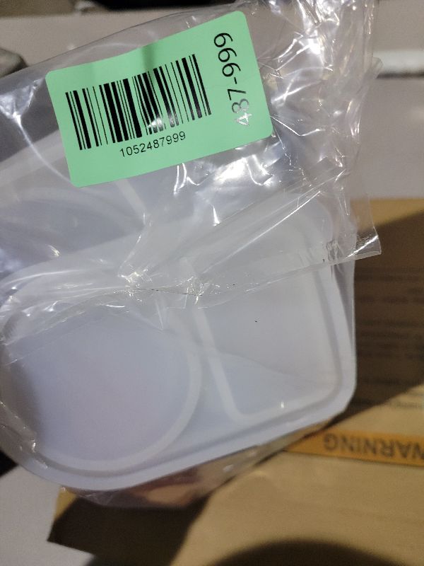 Photo 1 of 5 Pack Silicone Snack Containers, 2 Compartments Reusable Snackle Box with Lids, 8 oz, Rainbow