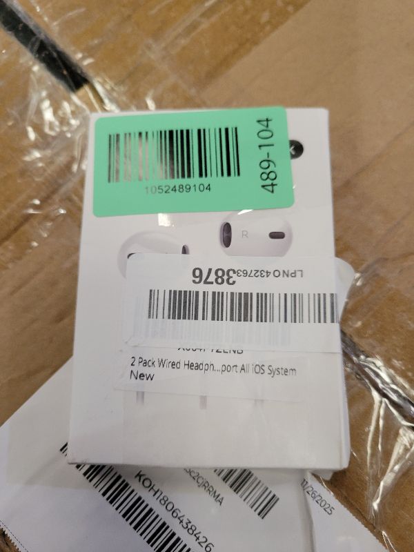 Photo 1 of 2 Pack Wired Headphones for iPhone Earbuds with Built-in Microphone & Volume Control Nosie Reduction Earphones Headsets Compatible with iPhone 14 13 12 11 Pro Max XS XR X 8 7, Support All iOS System