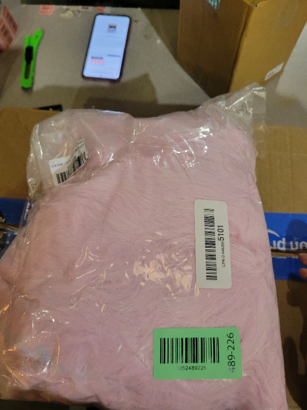 Photo 1 of AISENO 48 Inch Pink Christmas Tree Skirt Plush Decoration for Merry Christmas Party - Faux Fur Christmas Tree Skirt Decorations