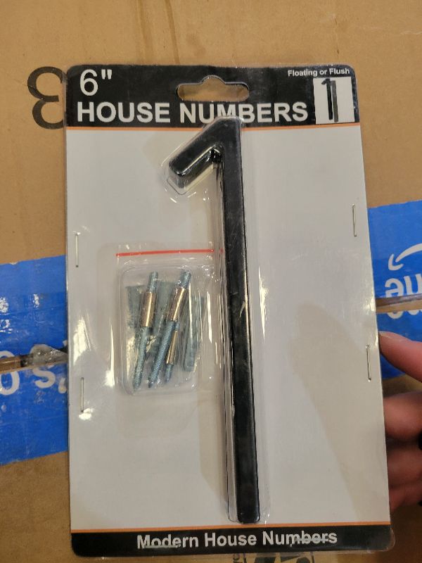 Photo 1 of 6 in Modern House Numbers, Metal House Numbers, Black House Number for Outside with Screws, High Gloss Black Number 1