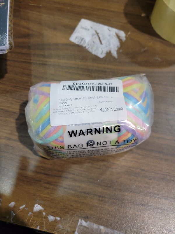 Photo 1 of 120g Candy Color Yarn for Crocheting and Knitting; Rainbow Yarn for Beginners with Easy-to-See Stitches;Worsted-Weight Medium #4;Yarn for Beginners Crochet Kit Making