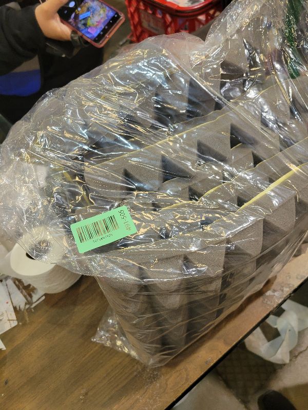 Photo 1 of 12 Pack Pyramid Sound Proof Foam Panels for Walls with Updated Self-Adhesive 2"X12"X12" High Density Acoustic Panels Sound Absorbing Fast-Expanding Soundproof Wall Panels for Gaming Studio Decor- Gray