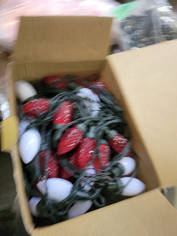 Photo 1 of 2-Pack Connectable C9 Christmas Lights Outdoor Indoor, 66 FT 100 LED Christmas String Lights Plug in with 8 Modes & Timer, Waterproof Fairy Twinkle Light for Xmas Tree Yard Decorations (Red and White)
