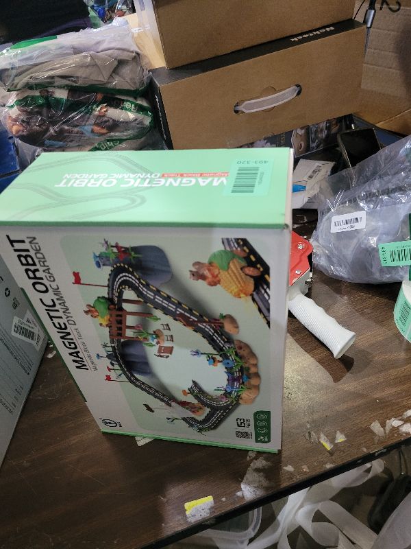 Photo 1 of 153PCS Magnetic Tiles Road Set with Toy Car & Flowers Building Toy, Magnet Tiles for Kids, Magnetic Building Blocks, STEM Toy Gift for Boys and Girls, Garden Track Themed