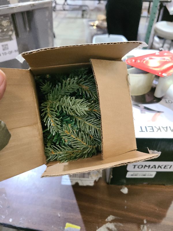 Photo 1 of 1.45FT Unlit Artificial Holiday Christmas Tree No Lights, Hinged Spruce Branch Tips for Home, Office, Party Decoration No Prelit Foldable Base