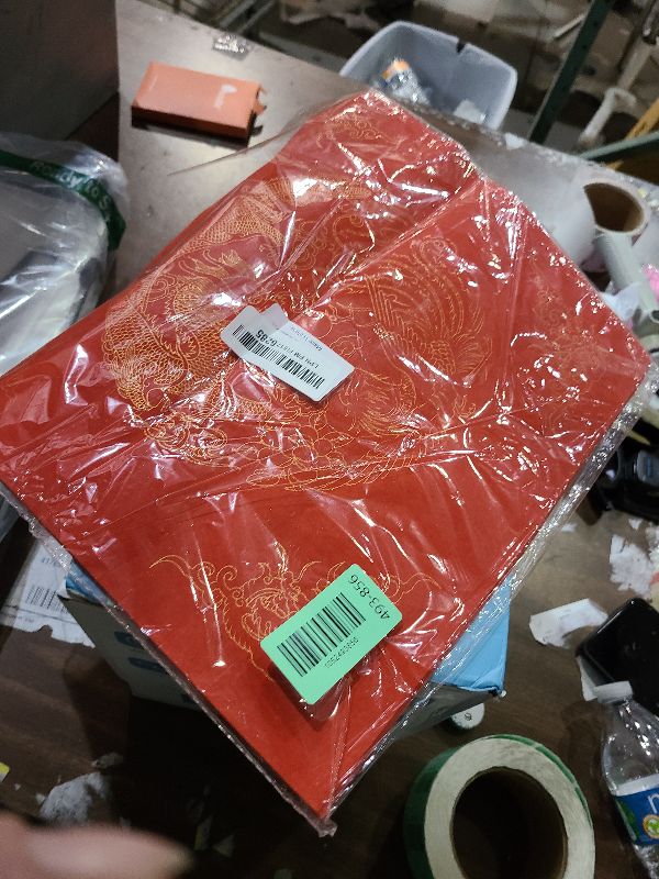 Photo 1 of 20 PCS Red Blank Fu Character Xuan Paper Red Dou Fang Xuan Paper Square Fu Character Paper for Spring Festival Chinese New Year Decorations (????)