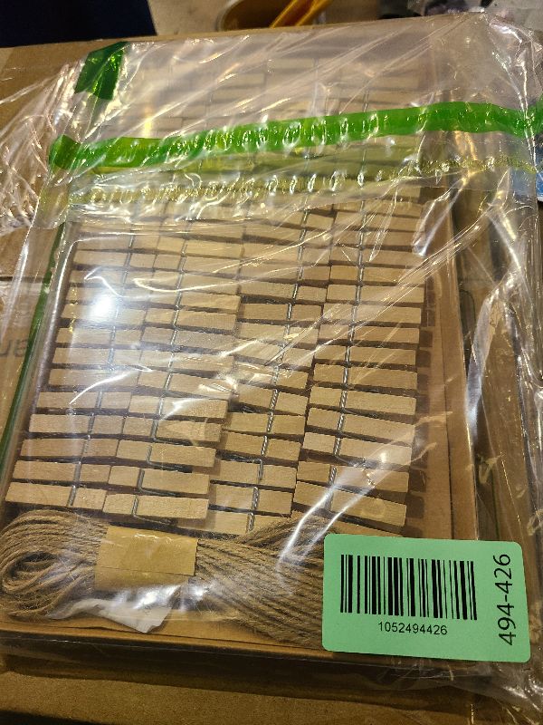 Photo 1 of 1.35 Inch Mini ClothesPins for Photo?100 Pcs? with 32 Feet Jute Twine?Mini Clothes Pins for Crafts,Wooden Small Clothes Pins for Pictures,Tiny Decorative Clothespins for Baby Shower(Natural Color)