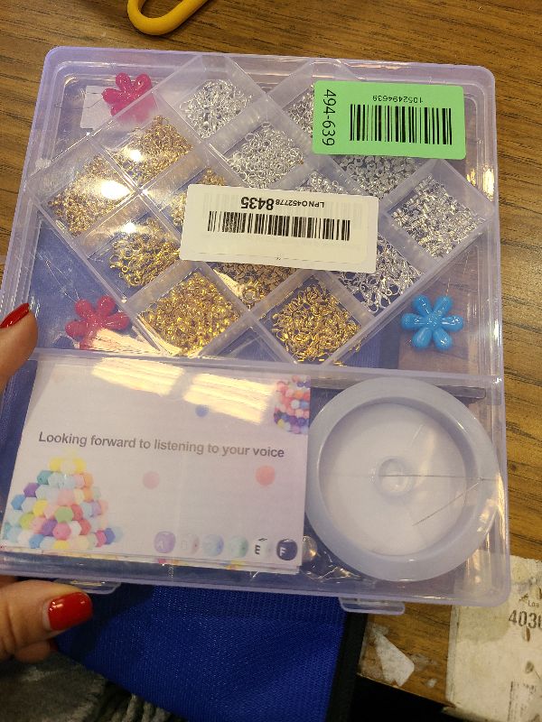 Photo 1 of 1950 Pcs Jewelry Making Cord End Kit,Crimp Tube Beads with Organizer Box,Includes Crimp Beads, Cover, Lobster Clasp,Jump Ring,Wire Guardians,Crimping Pliers & Beading Wire for Bracelets Necklace