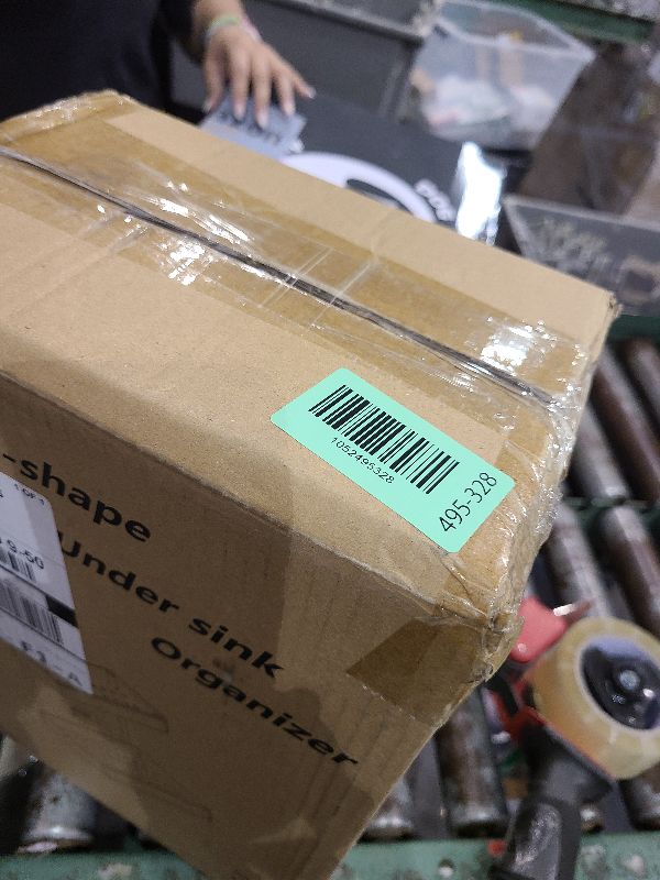 Photo 1 of 2-Tier Under Sink Organizers and Storage 2 Pack Sliding L-shape Under Cabinet Organizers For Narrow Space Multi-purpose Sink Organizer for Bathroom Kitchen Drawer(White 2 Pack)