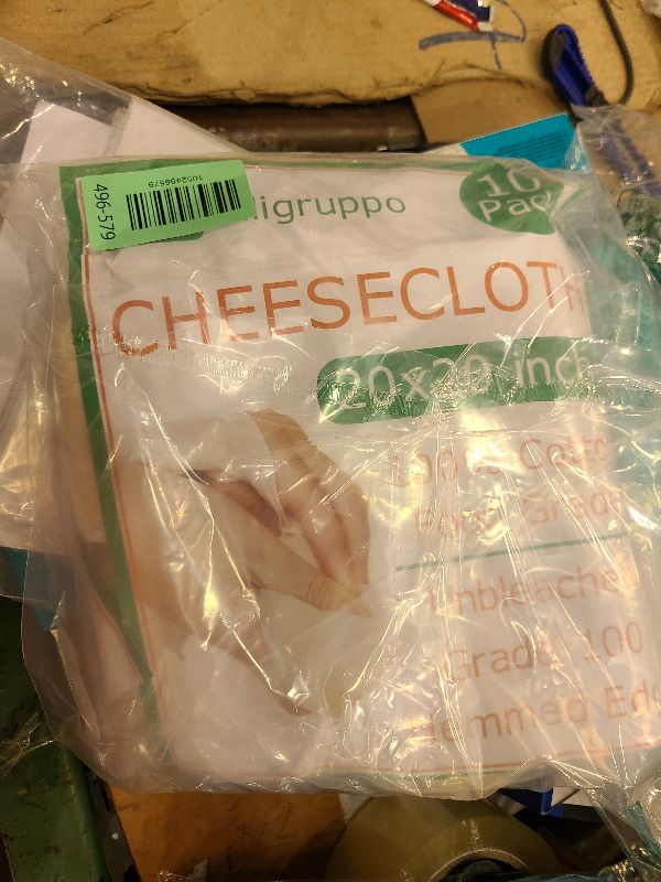 Photo 1 of 10-Pack Hemmed Cheesecloths - 20"X20" Reusable Unbleached Cotton For Cheese Making, Nut Milk, Yogurt Straining & Crafts. Food-Grade, Pre-Cut With Reinforced Edges