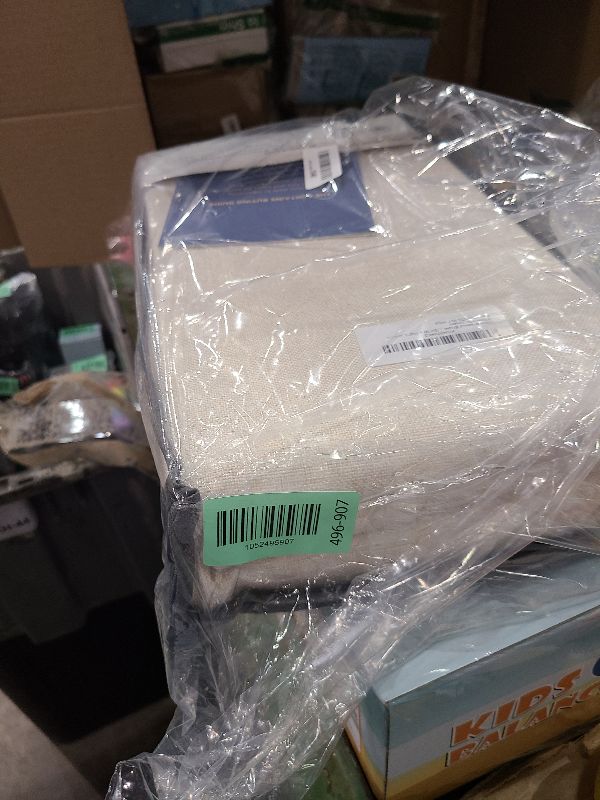 Photo 1 of 100% Blackout Shield Linen Blackout Curtains for Bedroom 108 Inches Long, Back Tab/Rod Pocket Living Room Drapes, Thermal Insulated Blackout Curtains 2 Panels Set, 50" W x 108" L,Cream