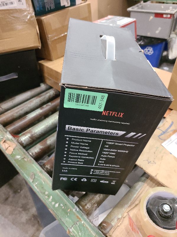 Photo 1 of ?Buit-in Google TV & Voice Control?Smart Projector with WiFi 6 and Bluetooth, 4K Support Movie Outdoor Projectors Compatible with Netflix/Prime Video/YouTube, Auto Focus Home Proyector 180°Stand