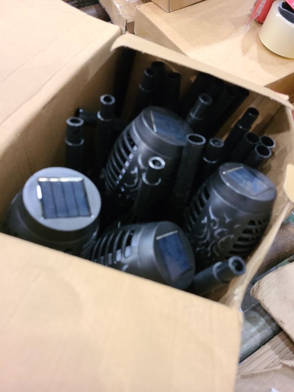 Photo 1 of 12Pack Halloween Yard Decorations, Purple Solar Halloween Lights for Outside Decor, LED Solar Flame Lights Outdoor for Yard Decorations, Waterproof Luces Solares Outdoor Decor for Patio Garden Pathway