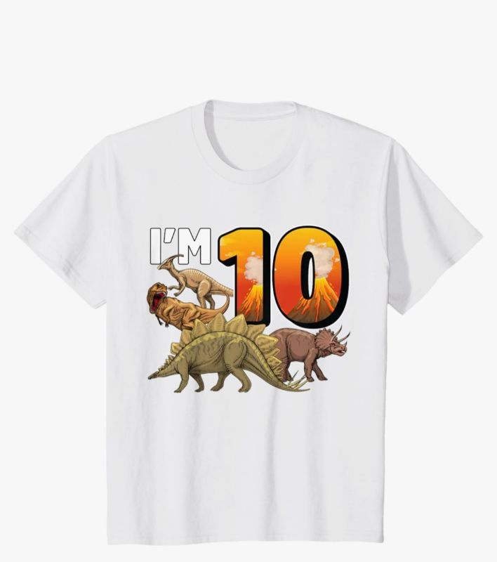 Photo 1 of 10 Year Old dinosaurs birthday 10th Party paleontologist Boy T-Shirt
