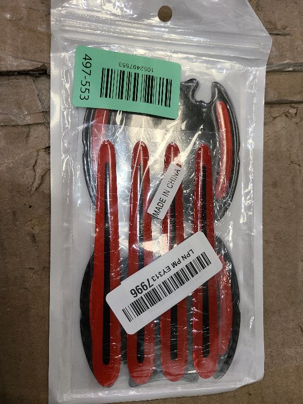 Photo 1 of 12 Pieces Reflective Car Stickers Set Rearview Mirror Reflective Warning Stickers Auto Door Cup Protectors and Handle Paint Scratch Films for Car Safety(Red)