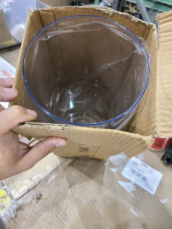 Photo 1 of 3 Large Acrylic Clear Cylinder Vase Set, 16" 12'' 8'' Tall Floor Large Flower Vase, Unbreakable Plastic Hurricane Vases, Different Size for Living Room, Desk, Wedding Centerpieces Flower Bouquet Décor
