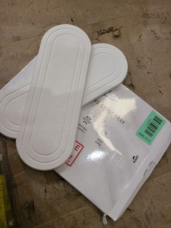 Photo 1 of 2PCS Water Absorbing Stone Tray, Fast Drying Diatomite Stone Sink Tray, Water Absorbent Diatomite Coasters, Stones Soap Trays for Kitchen Sink, Bathroom Counter Hand Soap Dish & Holders