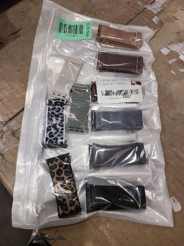 Photo 1 of 10 Pack Stretchy Bands Compatible with Apple Watch Band 40mm 38mm 41mm 42mm 44mm 45mm 46mm 49mm Women Men, Nylon Solo Loop Elastic Sport Straps for iWatch Series 10 9 8 7 6 5 4 3 SE Ultra